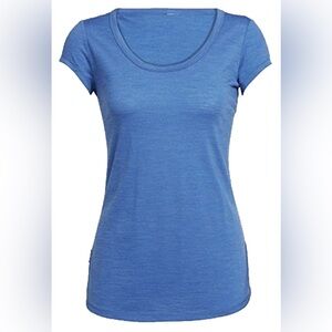 Icebreaker Spheria Short Sleeve Scoop Neck Tee, Pelorus Heather, M, EUC